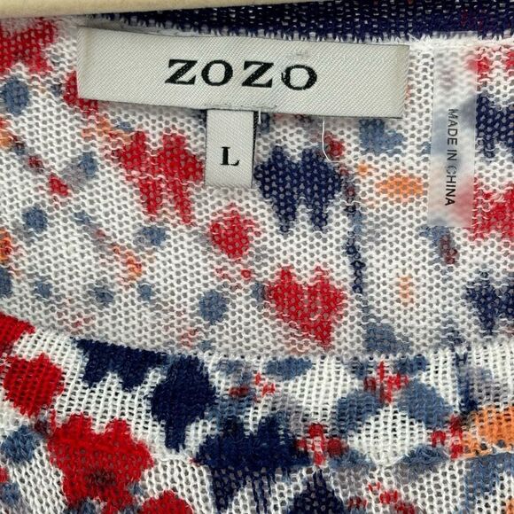 ZoZo 3/4 length Tie-Sleeve Sweater Multi Colored Large - Picture 2 of 8